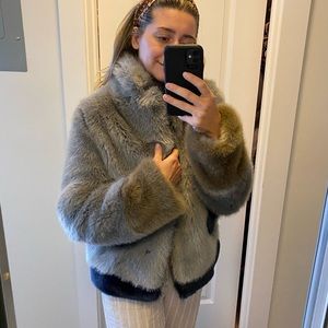 ✨NEW✨ Anthropologie Gray Fur Coat